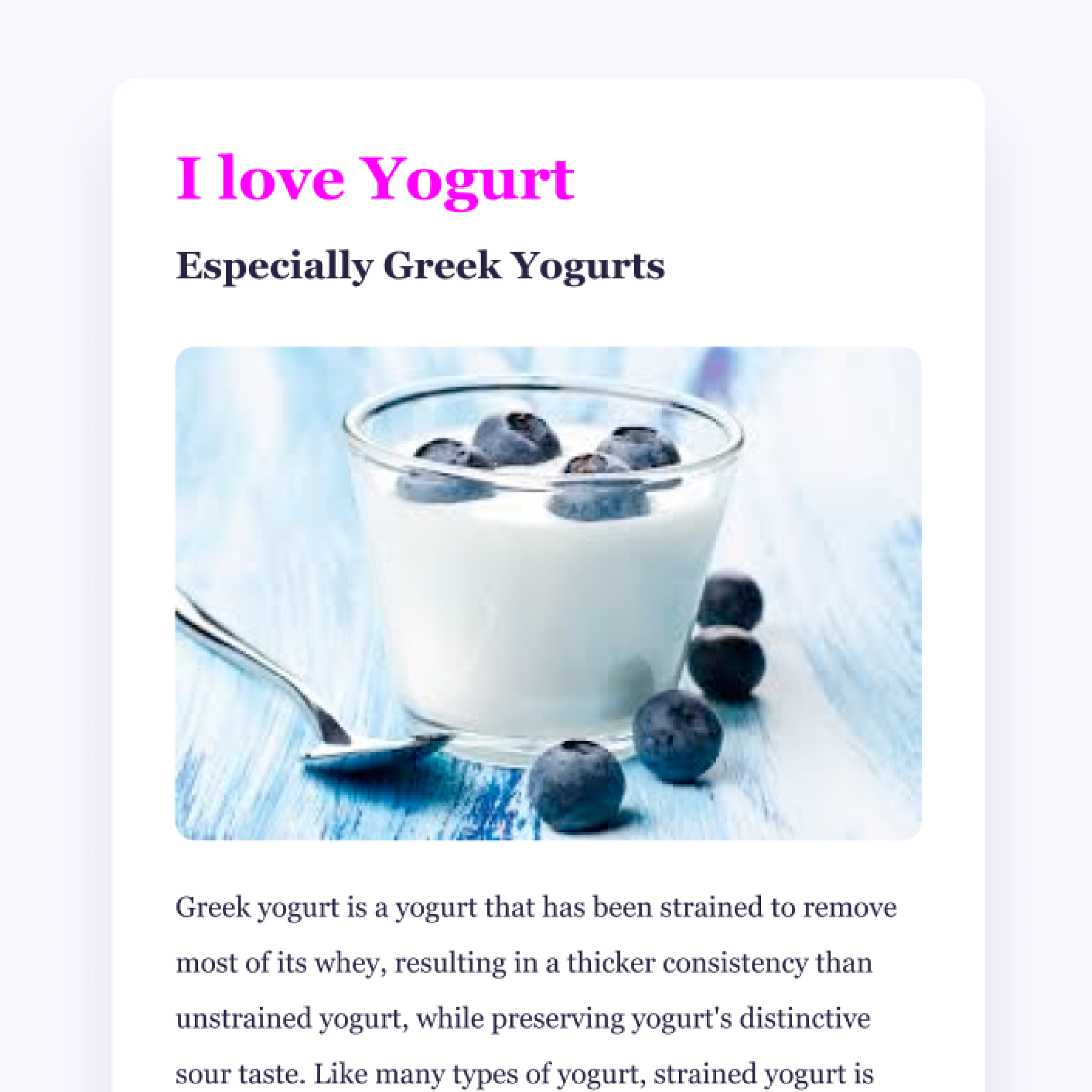 Yoghurt app